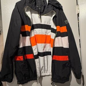 P.E Nation Black and Orange Utility Jacket